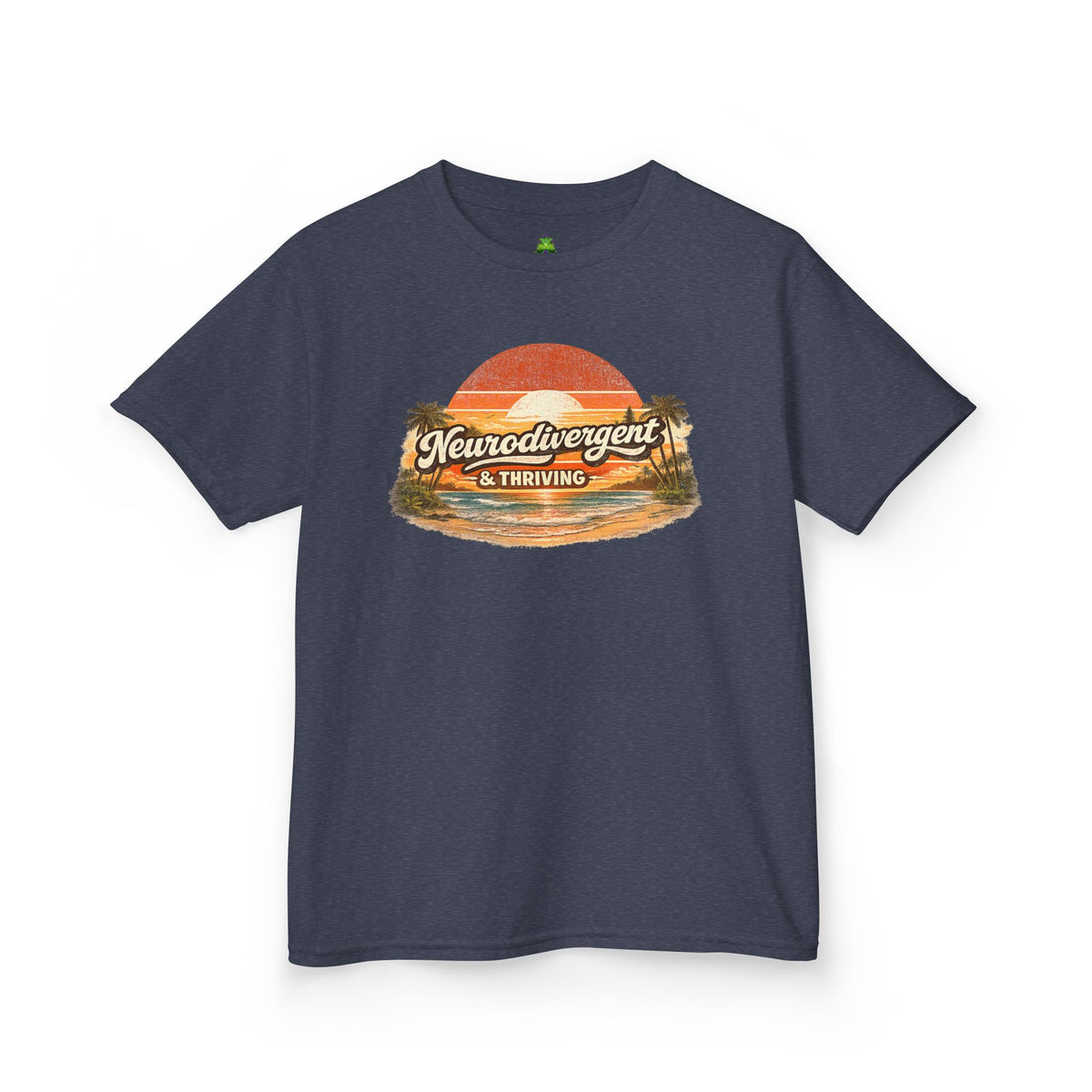Kids T-Shirt — "Neurodivergent & Thriving" Retro Sunset Tee