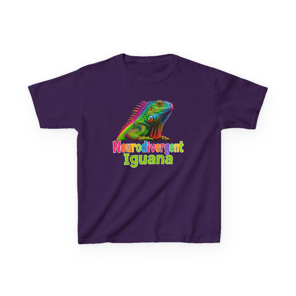Kids T‑Shirt — Colorful "Neurodivergent Iguana" Graphic Tee