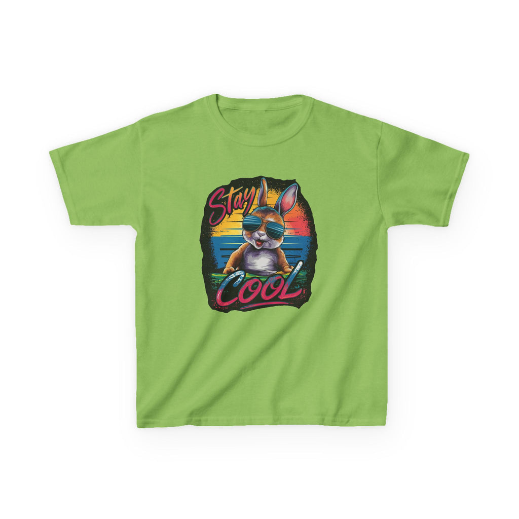 Kids T-Shirt — "Stay Cool" Sunglasses Cat Retro Graphic Tee