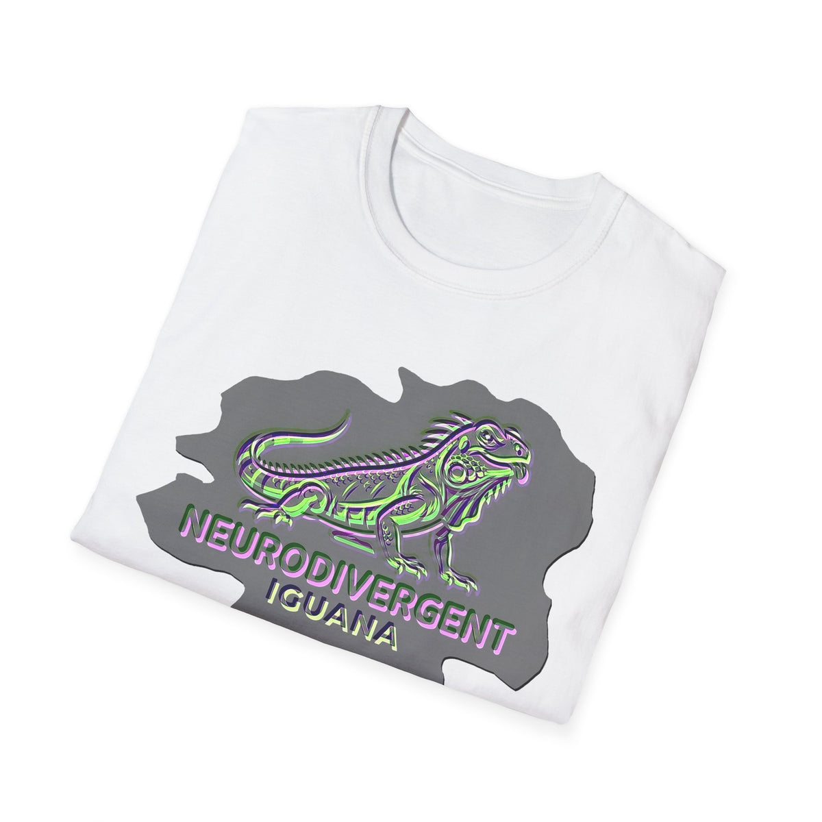 Neurodivergent Iguana T-Shirt — Colorful Pride lizard design