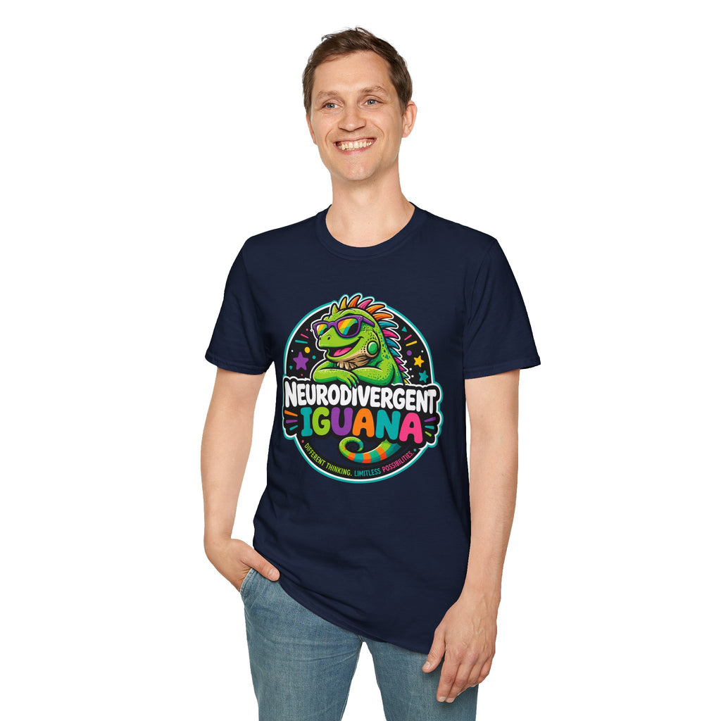 Neurodivergent Iguana T-Shirt — Colorful Pride Graphic Tee