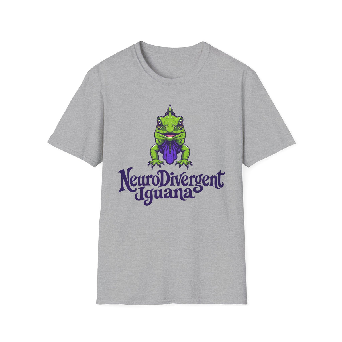NeuroDivergent Iguana T-Shirt — Green Lizard Graphic Tee