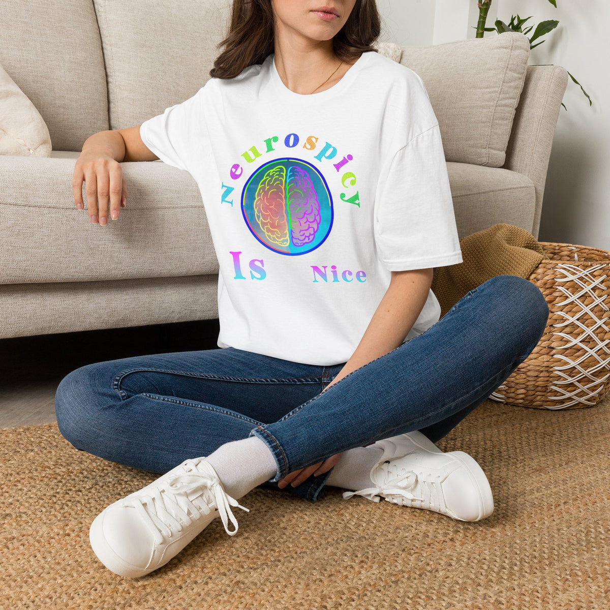 Neurospicy Rainbow Brain T‑Shirt — Colorful Science Apparel