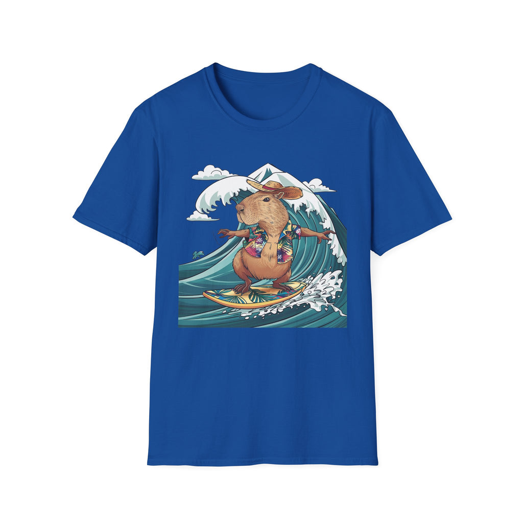 Capybara Surfing T-Shirt — Tropical Hawaiian Capybara Graphic Tee