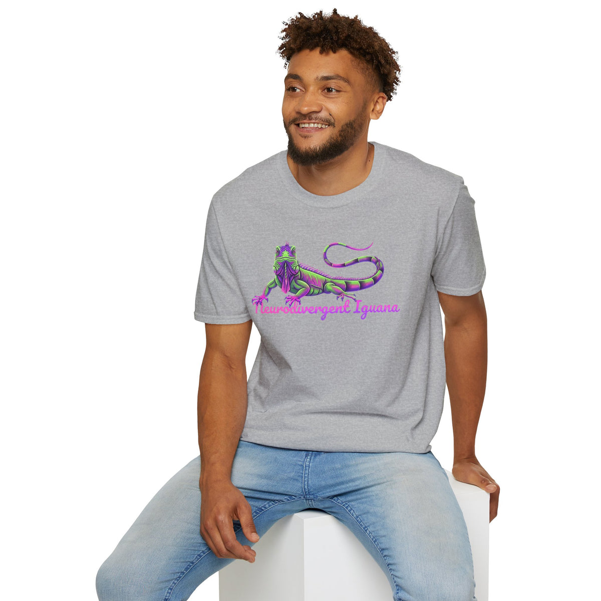 Neurodivergent Iguana T-Shirt — Colorful Pride Lizard Tee
