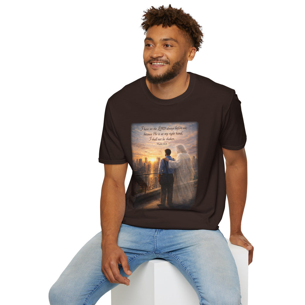 Christian Faith T-Shirt — Psalm 16:8 "I Have Set the LORD Always Before Me" Inspirational Tee