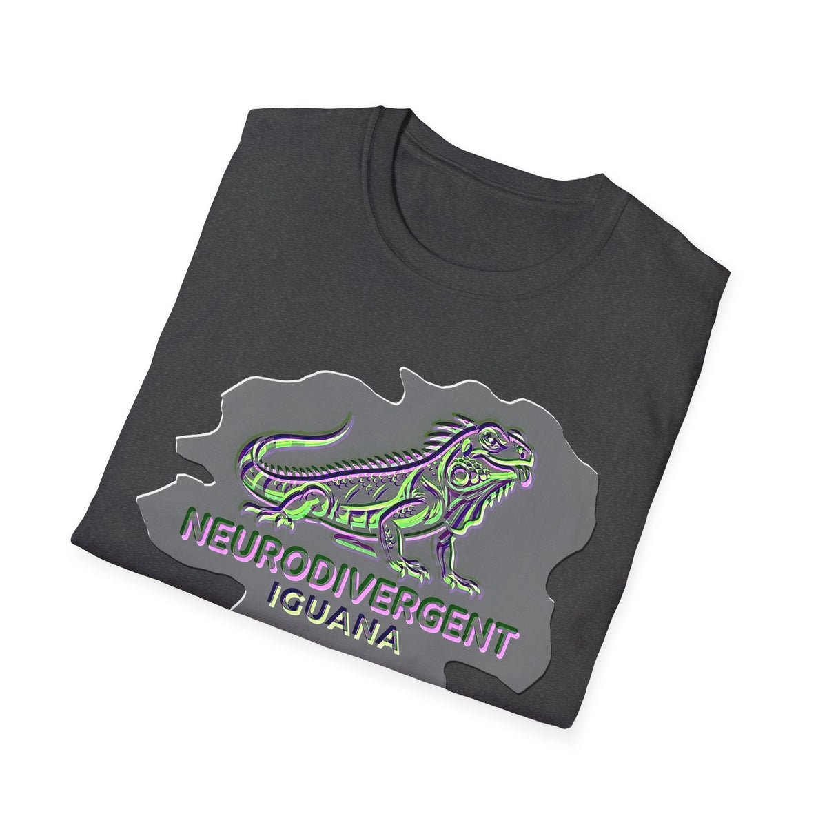 Neurodivergent Iguana T-Shirt — Colorful Pride lizard design