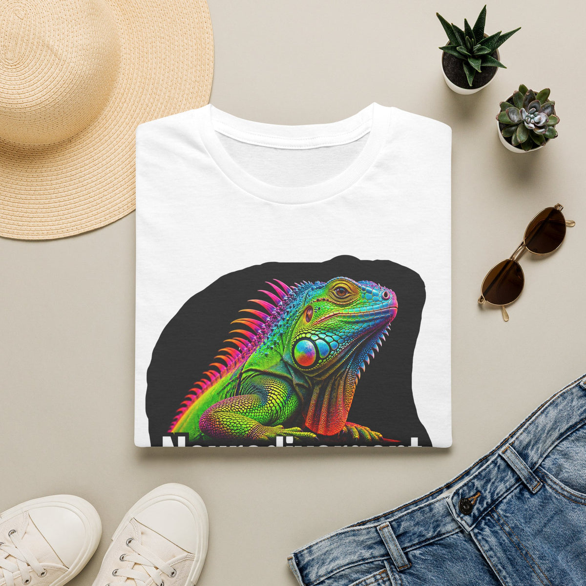 Neurodivergent Iguana T-Shirt — Colorful Rainbow Iguana Tee