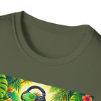 Autism Awareness T-Shirt — 'I Love Music, I Hear Headphones' Floral Design