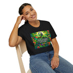Autism Awareness T-Shirt — 'I Love Music, I Hear Headphones' Floral Design