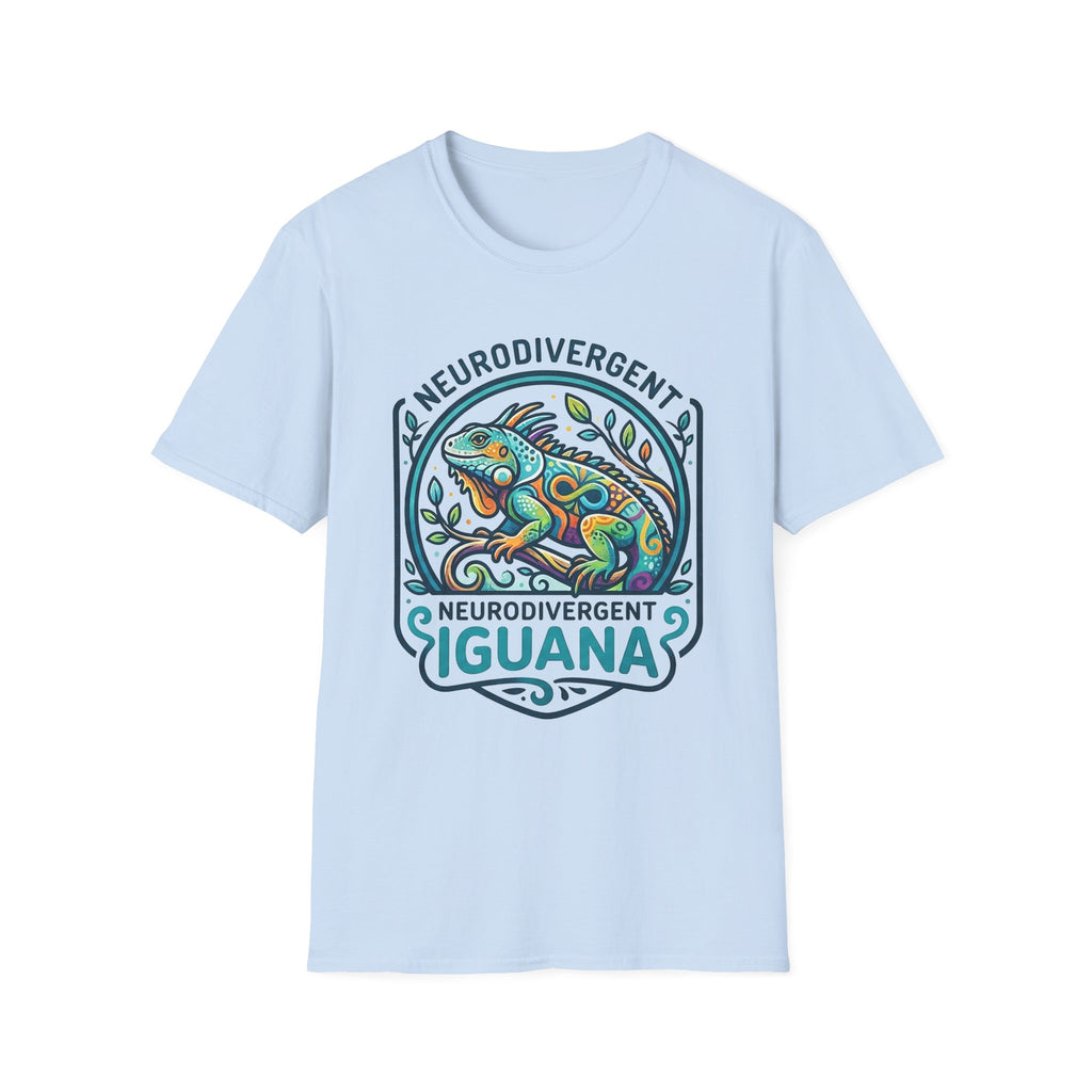 Neurodivergent Iguana T-Shirt — Colorful Pride Design