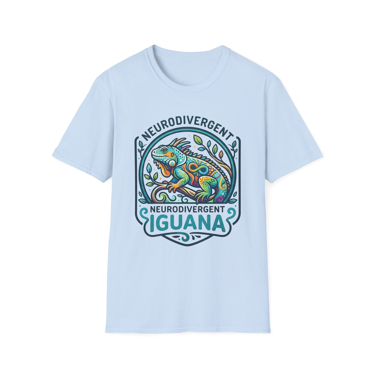 Neurodivergent Iguana T-Shirt — Colorful Pride Design