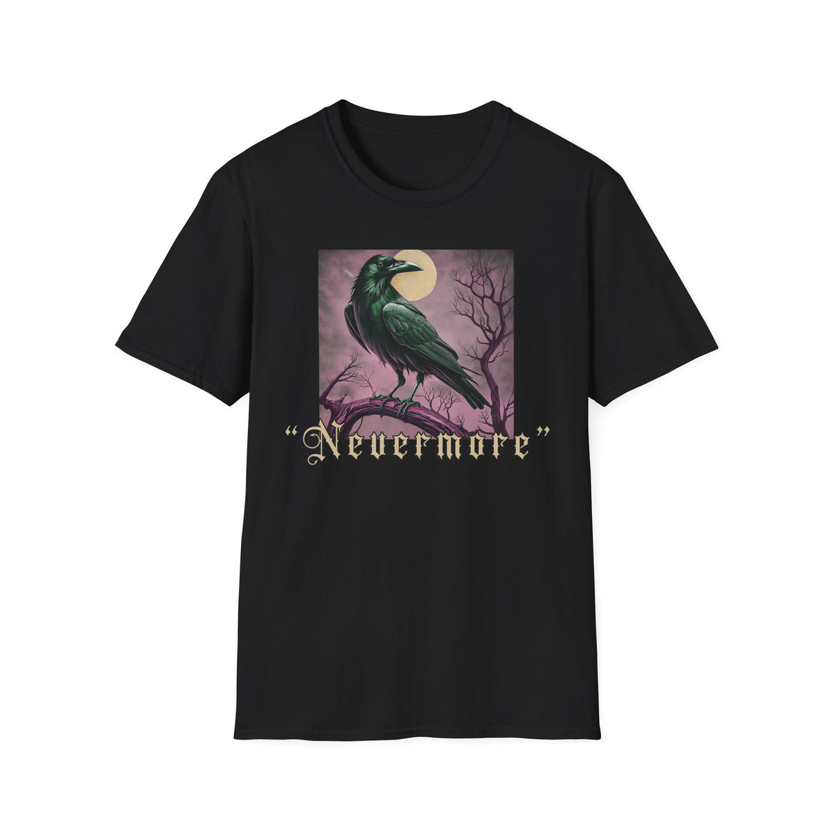 Raven Moon T‑Shirt — Gothic Crow Art Tee