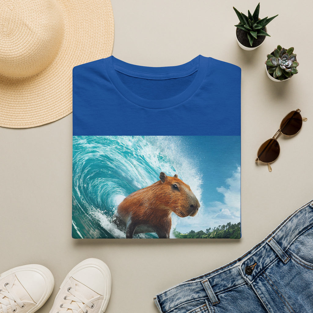 Capybara Surfing T-Shirt — Funny Animal Beach Tee