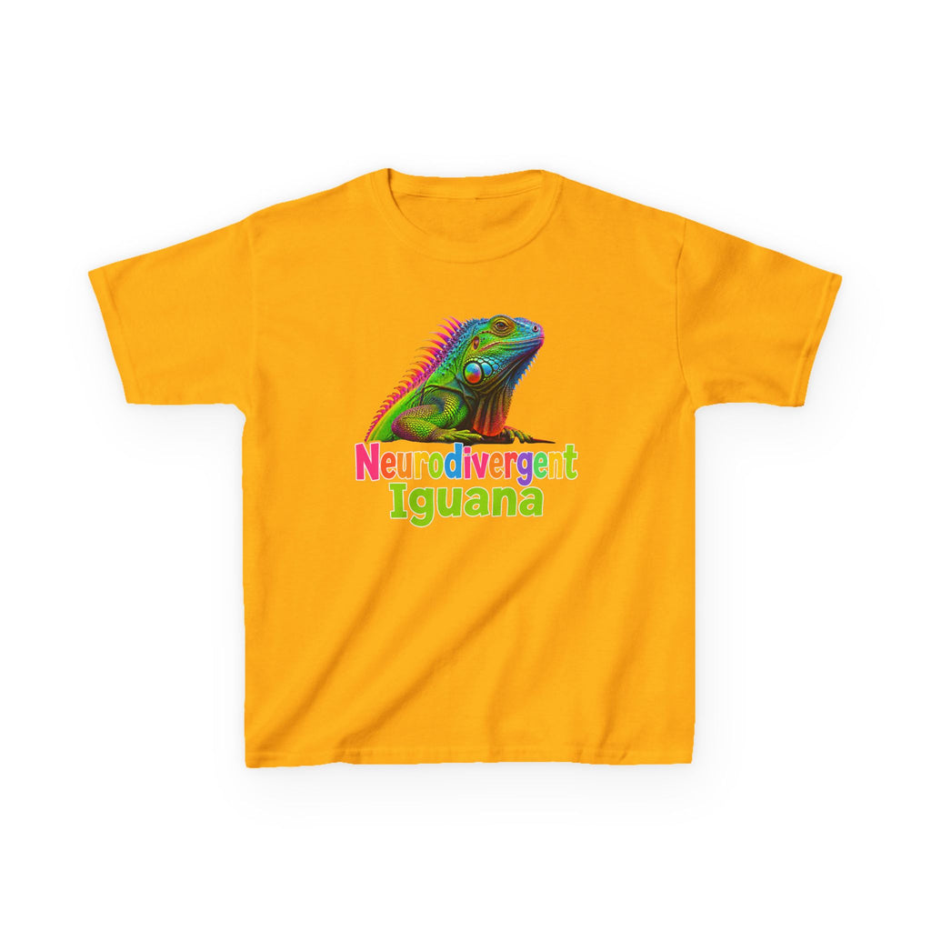 Kids T‑Shirt — Colorful "Neurodivergent Iguana" Graphic Tee