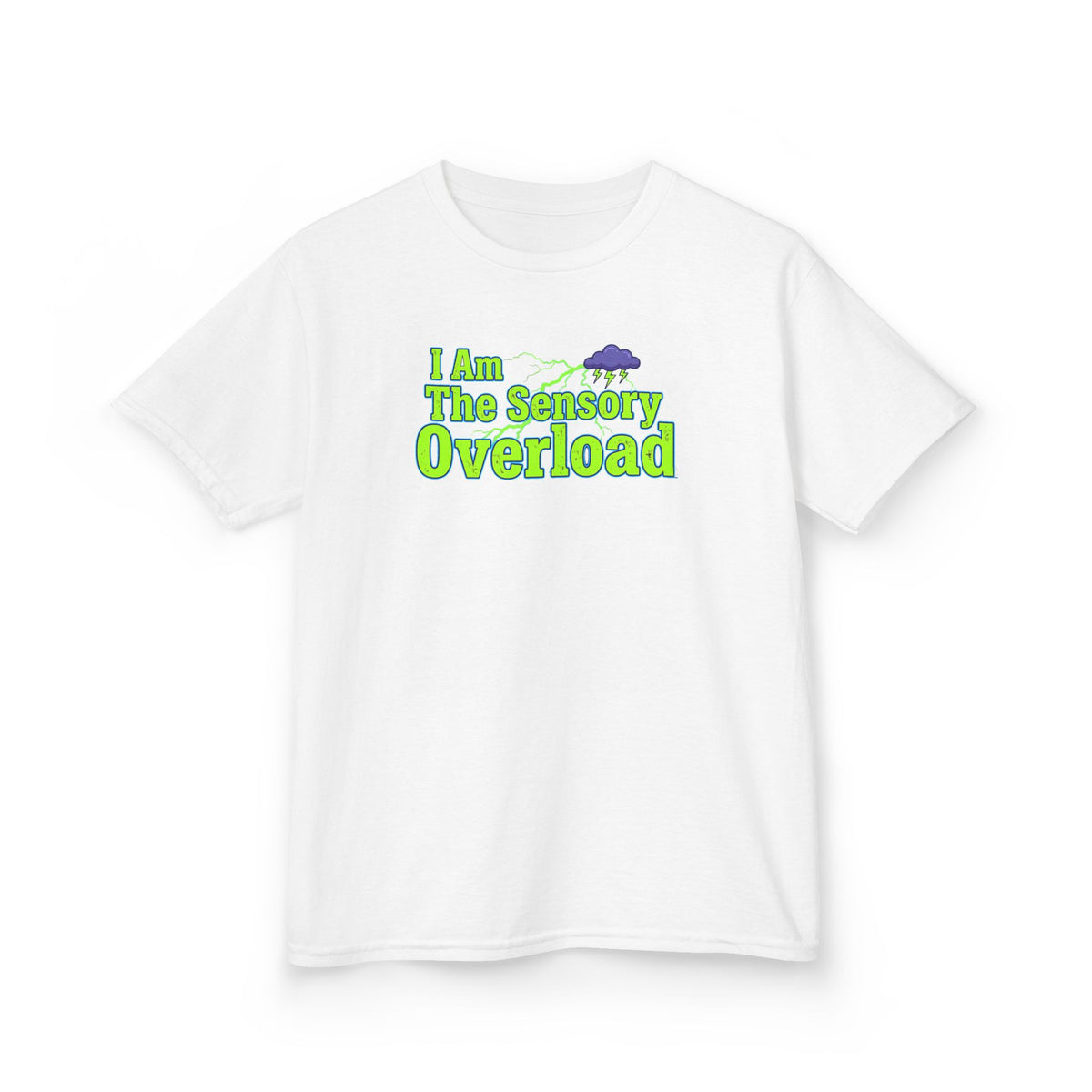 Kids T-Shirt — "I Am The Sensory Overload" Neon Graphic