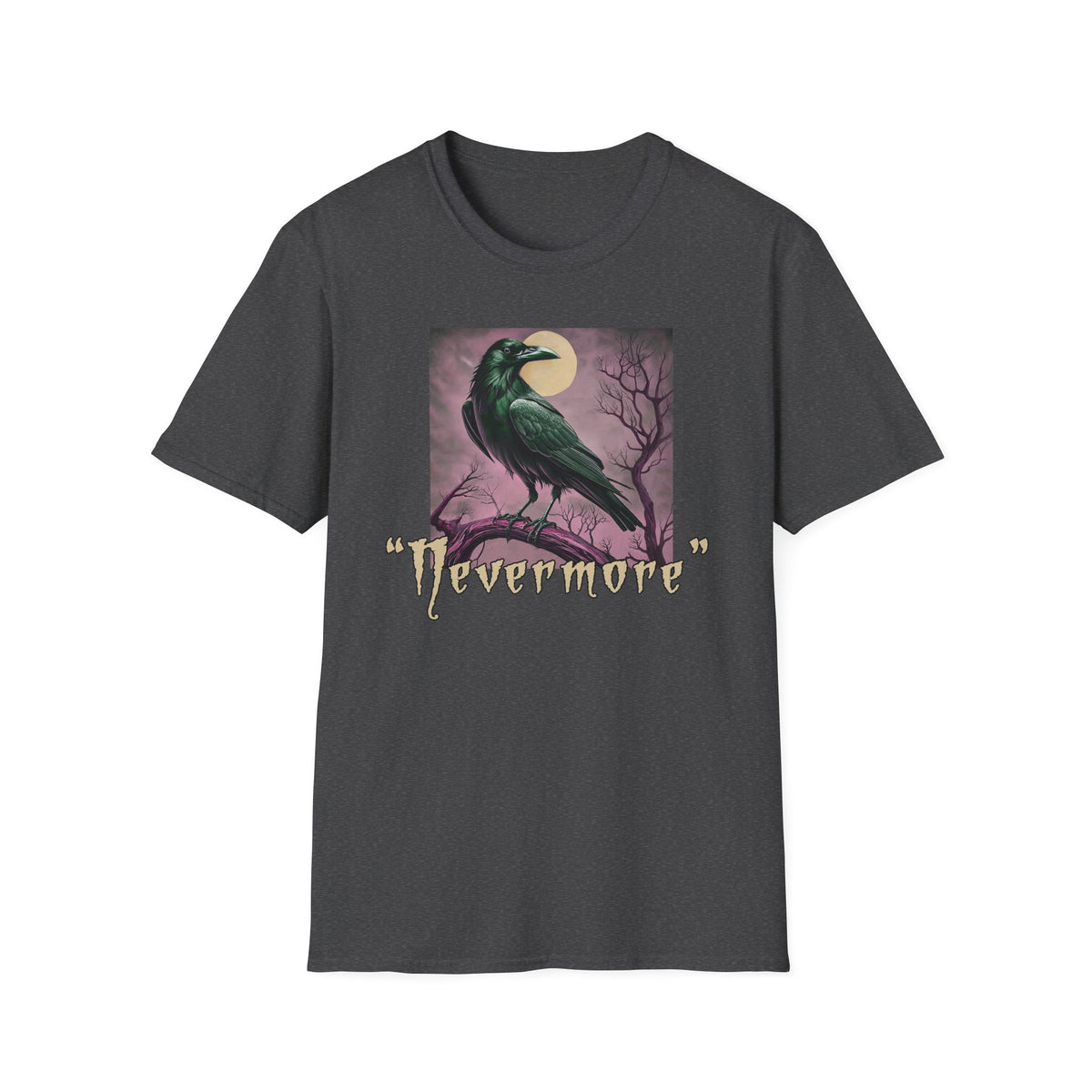 Raven 'Nevermore' T-Shirt — Gothic Moonlit Crow Tee