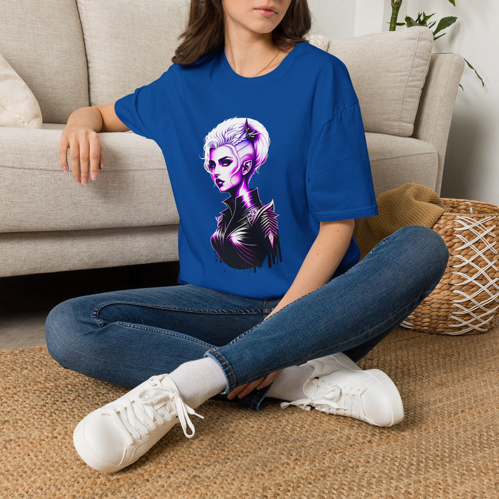 Violet Elven Woman Portrait T-Shirt