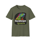 Neurodivergent Iguana T-Shirt — Colorful Rainbow Iguana Tee