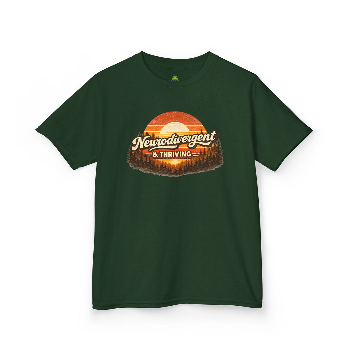 Kids T-Shirt — "Neurodivergent & Thriving" Retro Sunset Design