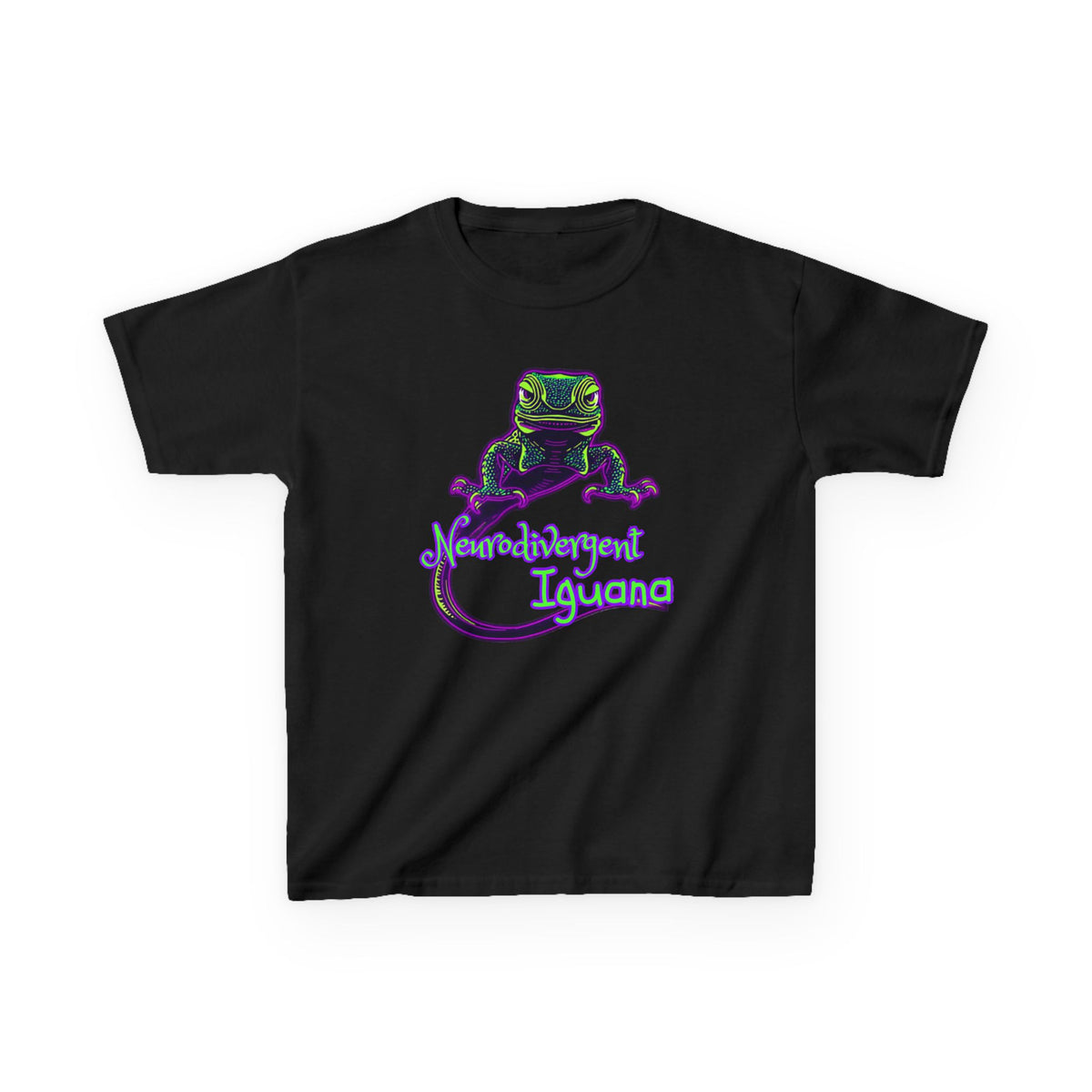 Kids Tee — Neon Chubby Iguana Graphic