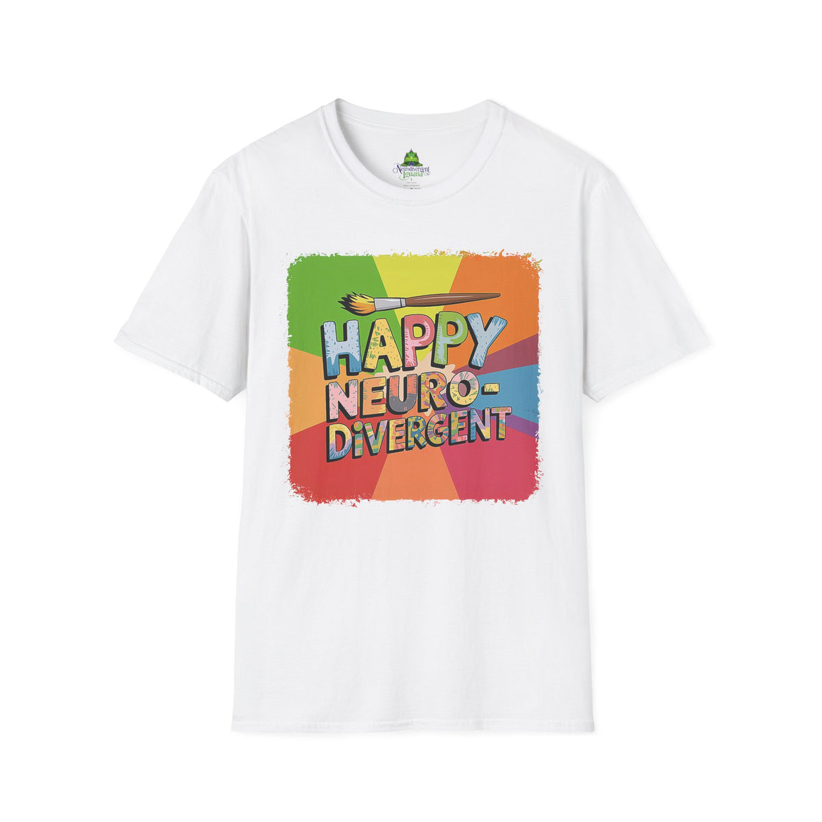 Happy Neurodivergent T-Shirt — Colorful Pride Art Tee