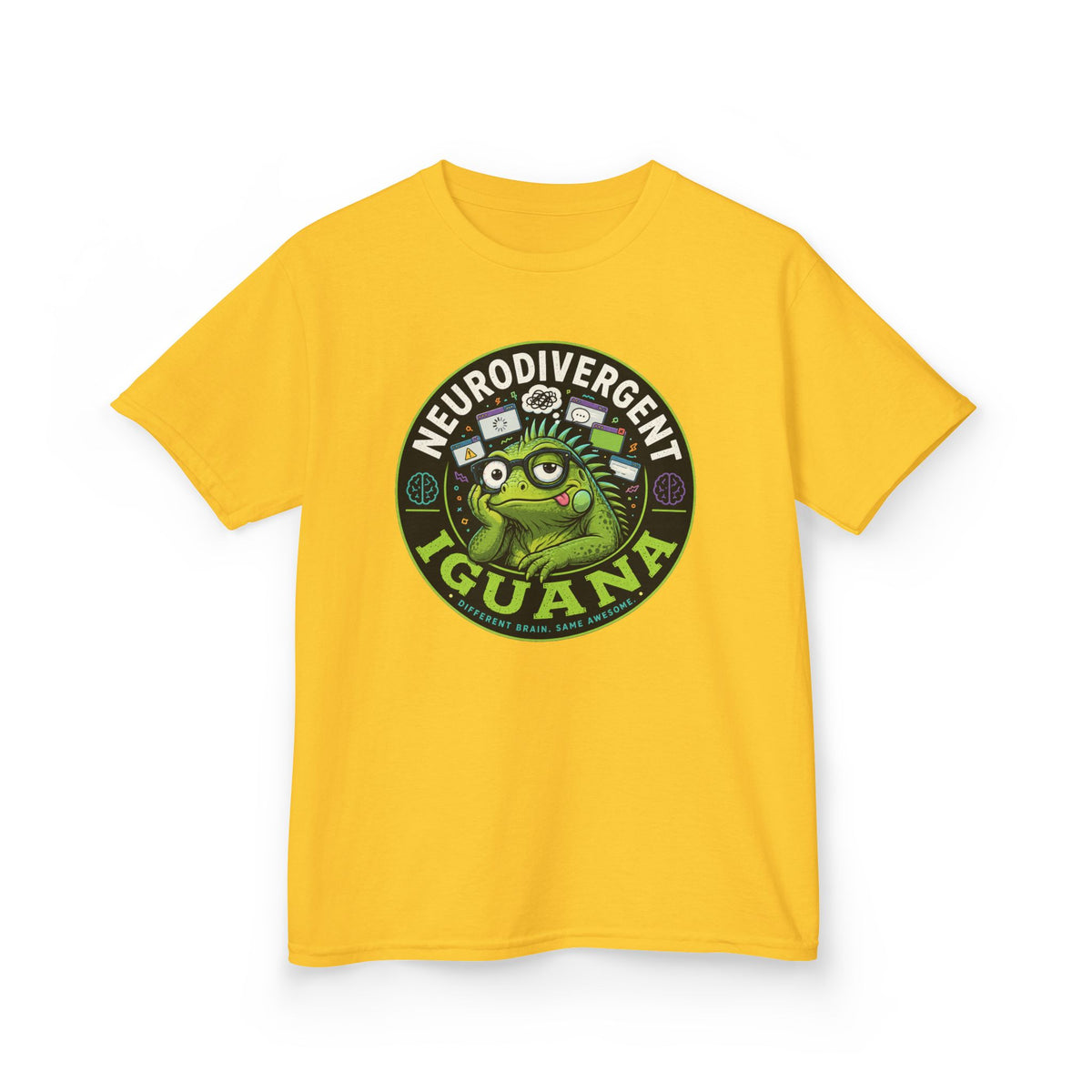 Kids T‑Shirt — "Neurodivergent Iguana" Graphic Tee