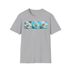 Surfing Bear T-Shirt — Vintage Triptych Wave Art Tee