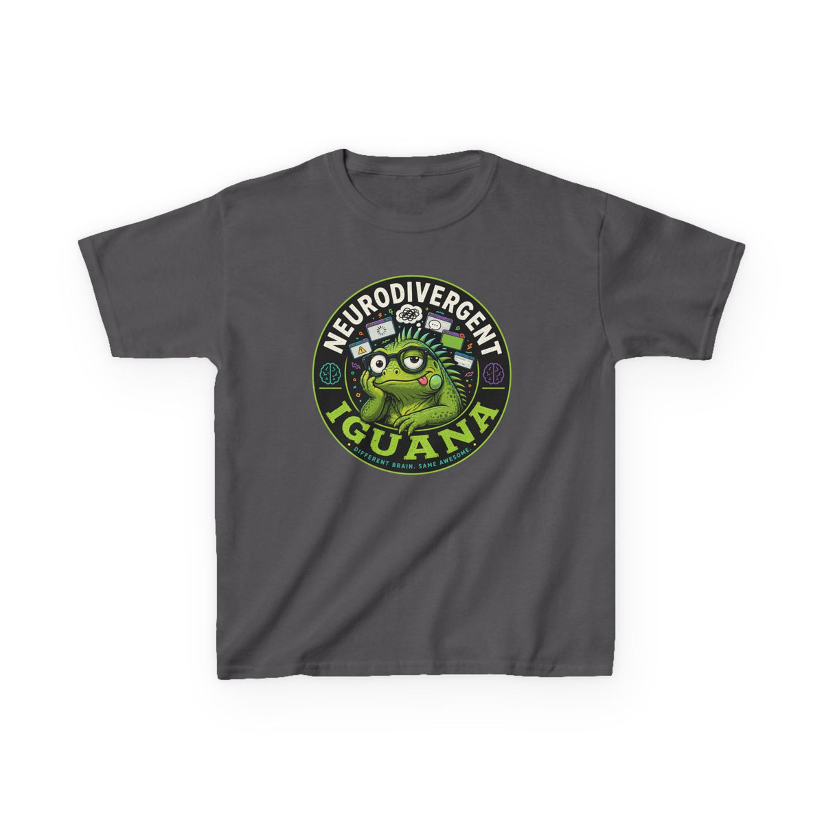 Kids T‑Shirt — "Neurodivergent Iguana" Graphic Tee