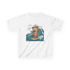 Kids Surfing Bear Graphic Tee — Cute Adventure Whale-Wave Design