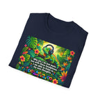 Autism Awareness T-Shirt — 'I Love Music, I Hear Headphones' Floral Design