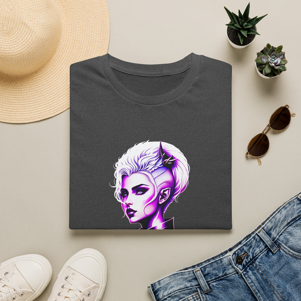 Violet Elven Woman Portrait T-Shirt