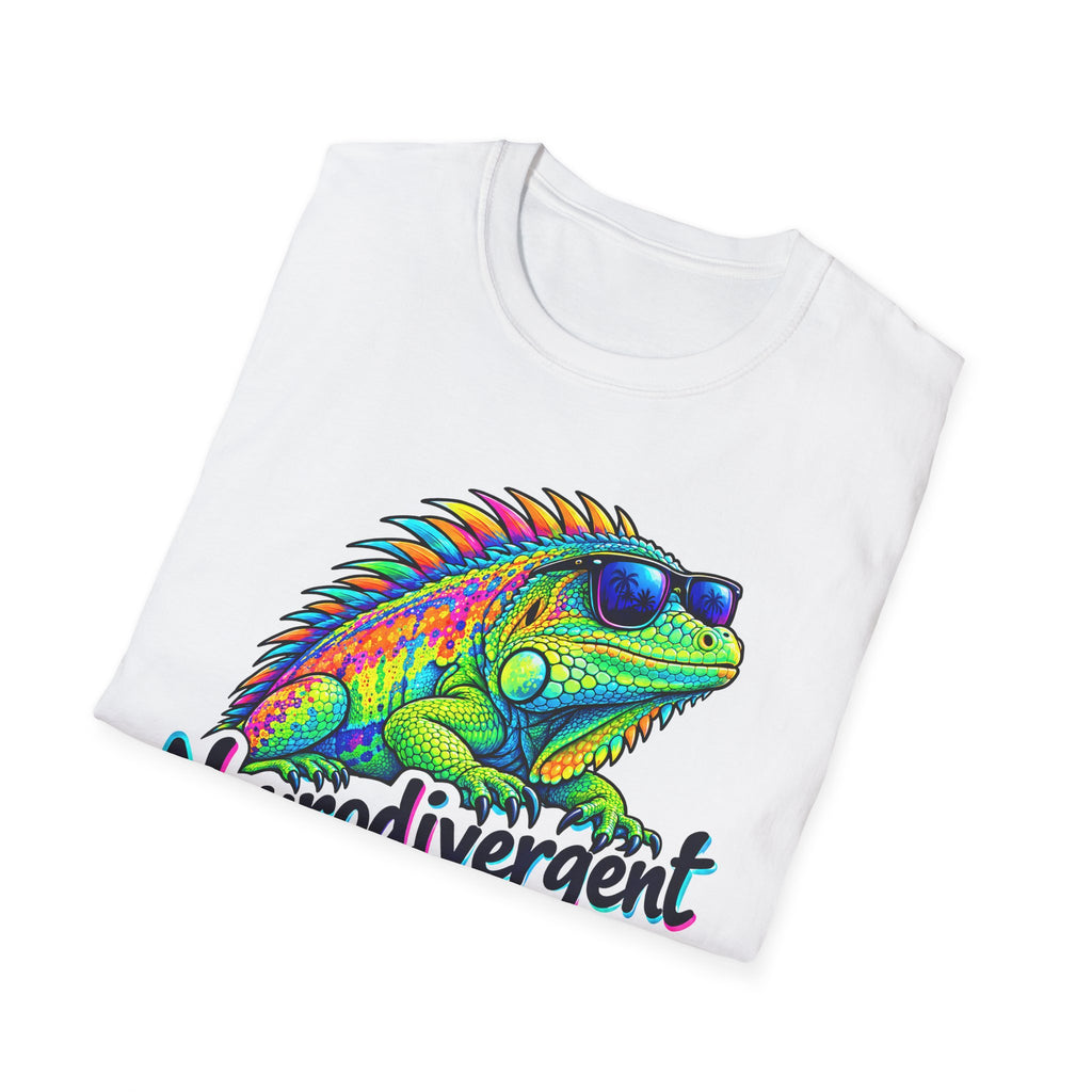 Neurodivergent Iguana T-Shirt – Colorful Pride Lizard Tee for Neurodiversity Awareness