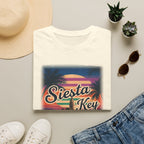 Siesta Key Retro Sunset T-Shirt — Vintage Beach Sandcastle Tee