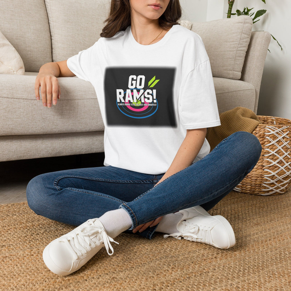 Go Rams! Cheer T-Shirt — Bold School Spirit Graphic Tee