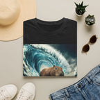 Capybara Surfing Wave T-Shirt — Funny Animal Surf Tee
