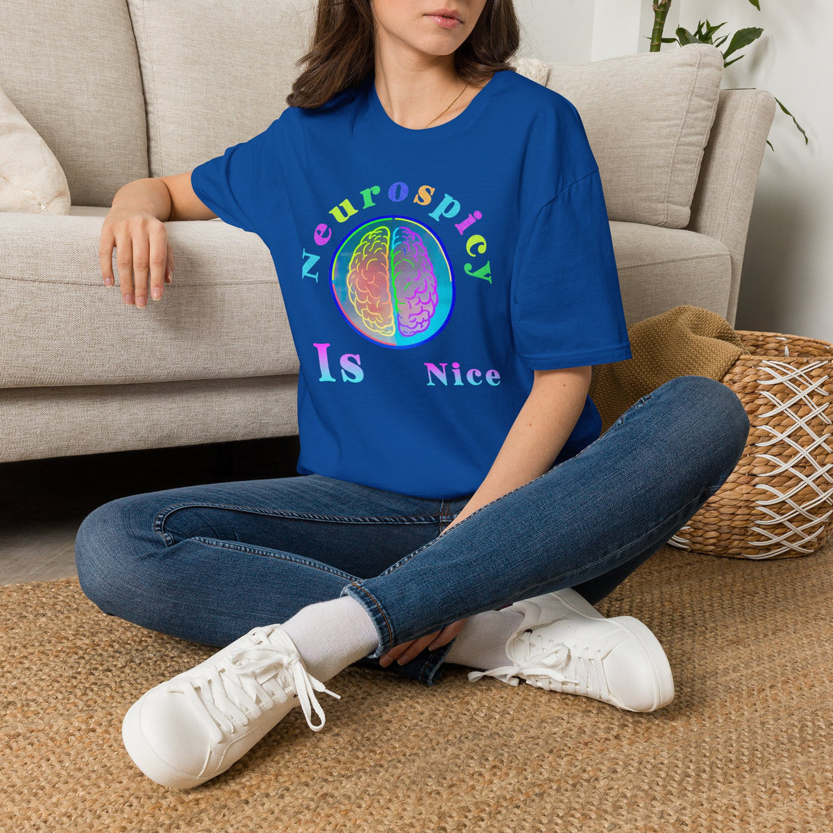 Neurospicy Rainbow Brain T‑Shirt — Colorful Science Apparel