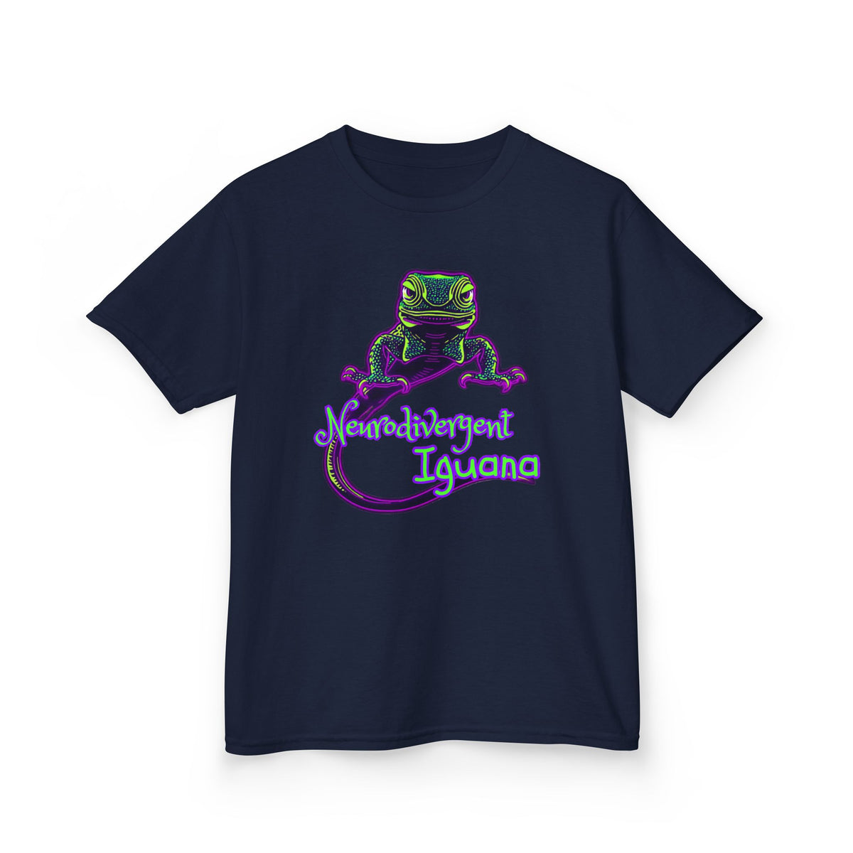 Kids Tee — Neon Chubby Iguana Graphic