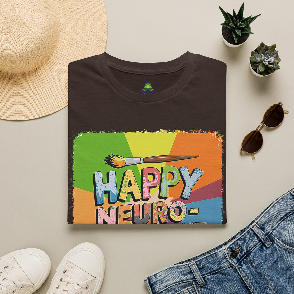 Happy Neurodivergent T-Shirt — Colorful Pride Art Tee