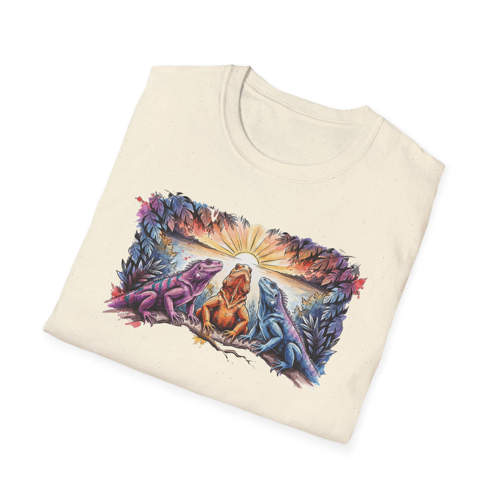 Tres iguanas T-Shirt — Sunrise Tribal Animal Harmony Tee