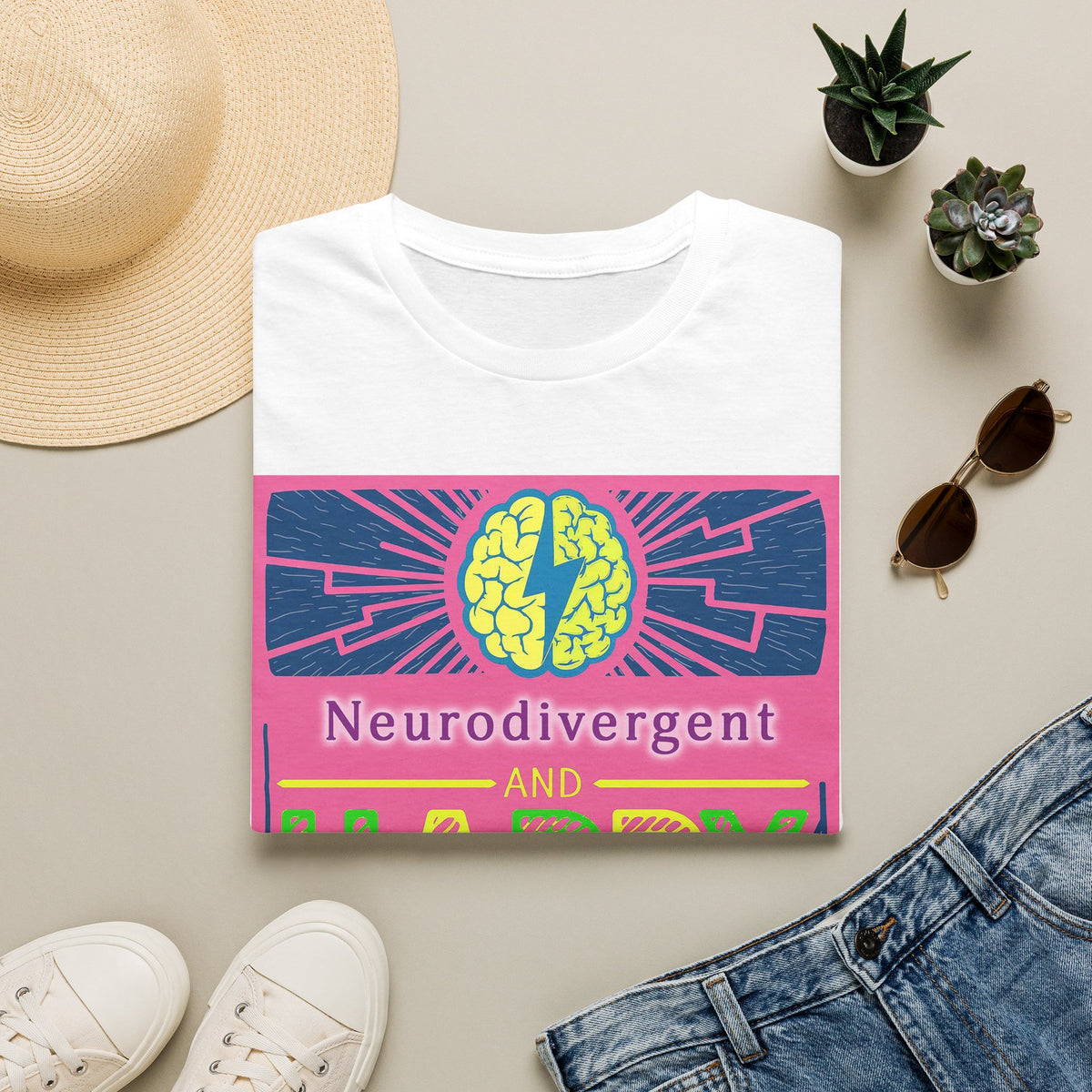 Neurodivergent and Happy T-Shirt — Bright Retro Pride Tee for Neurodiversity Awareness