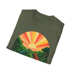 Sunrise Jungle T-Shirt — Tropical Iguana Sunset Graphic Tee