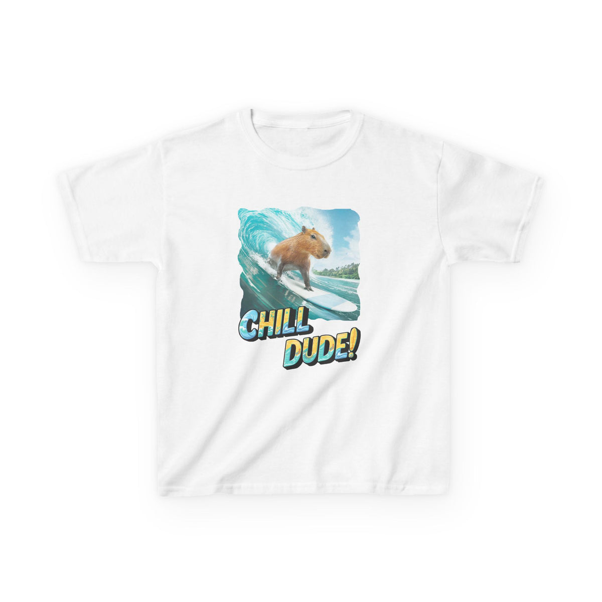 Kids Tee — 'Chill Dude!' Surfing Hamster Graphic