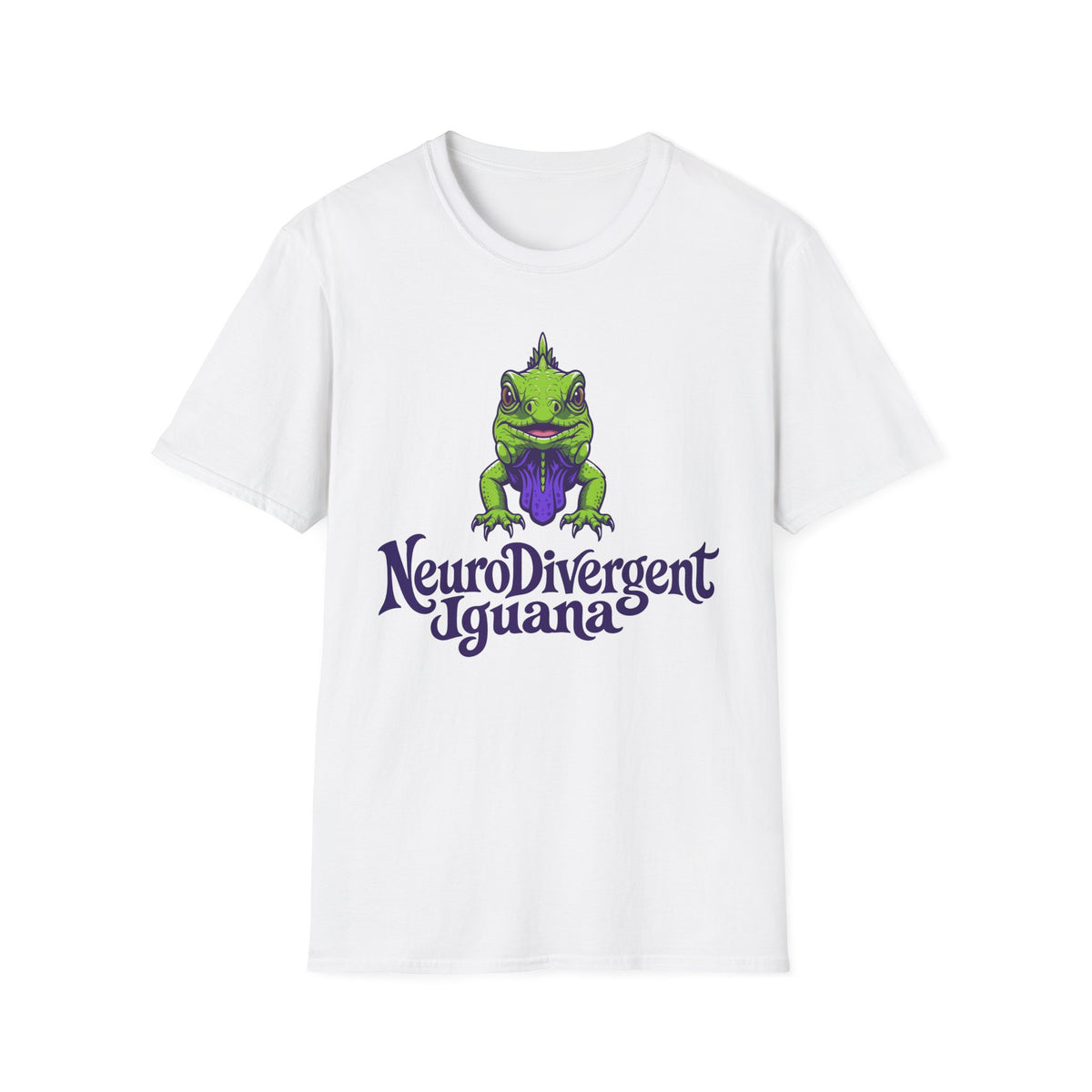 NeuroDivergent Iguana T-Shirt — Green Lizard Graphic Tee