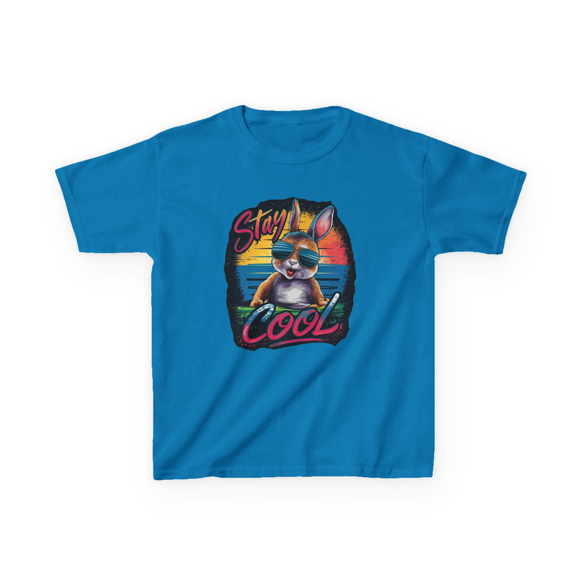 Kids T-Shirt — "Stay Cool" Sunglasses Cat Retro Graphic Tee