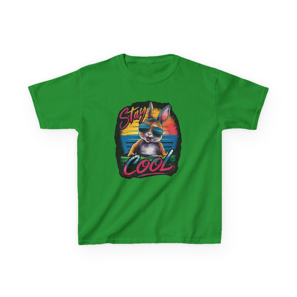 Kids T-Shirt — "Stay Cool" Sunglasses Cat Retro Graphic Tee