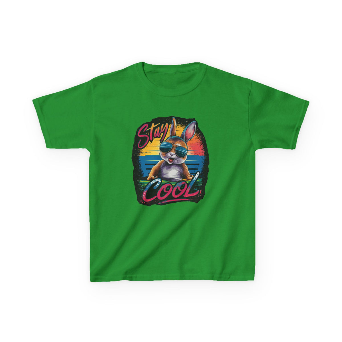 Kids T-Shirt — "Stay Cool" Sunglasses Cat Retro Graphic Tee