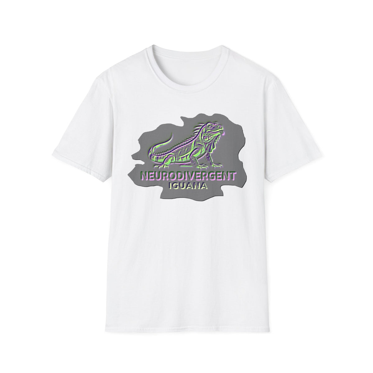 Neurodivergent Iguana T-Shirt — Colorful Pride lizard design