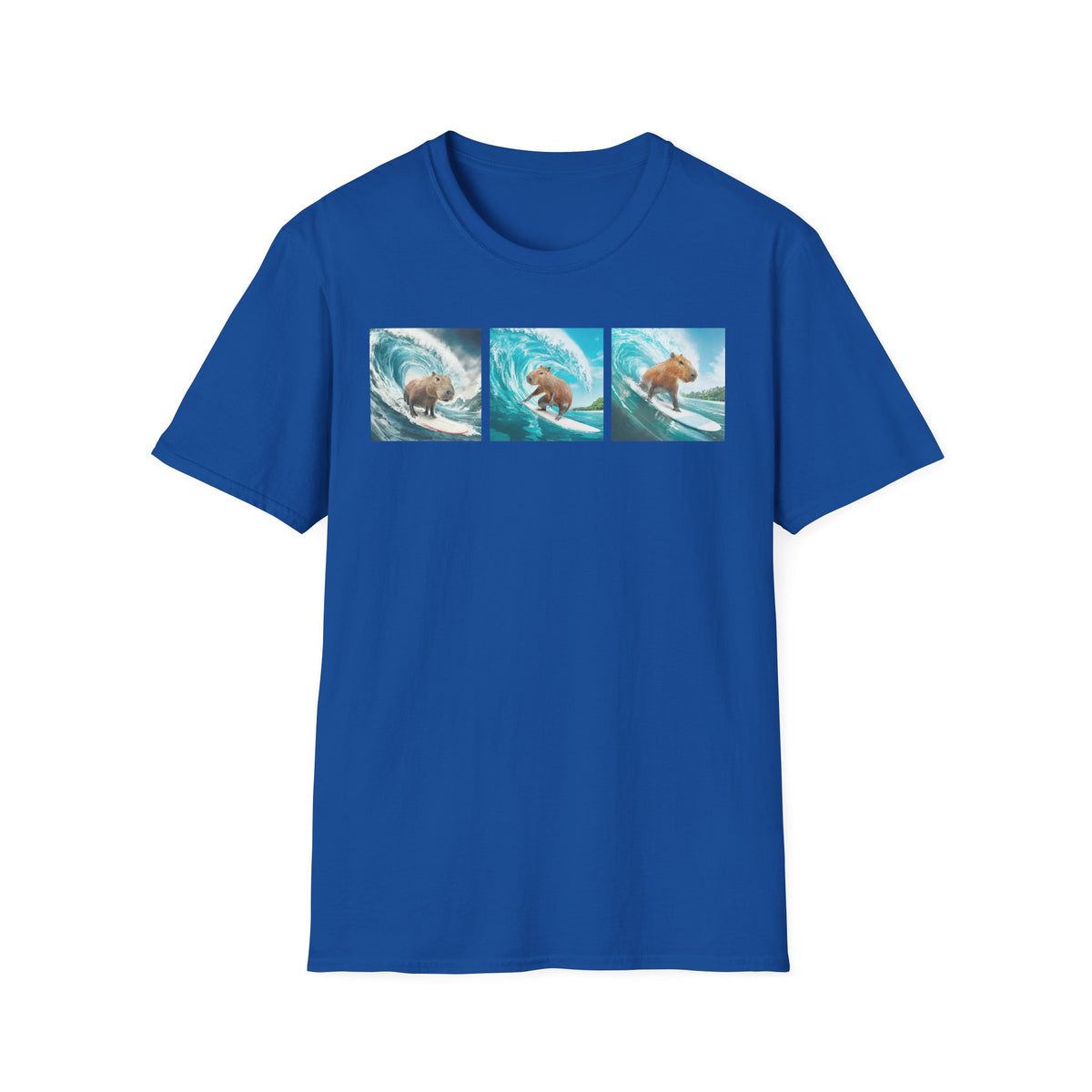 Surfing Bear T-Shirt — Vintage Triptych Wave Art Tee