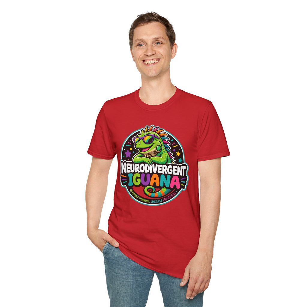 Neurodivergent Iguana T-Shirt — Colorful Pride Graphic Tee